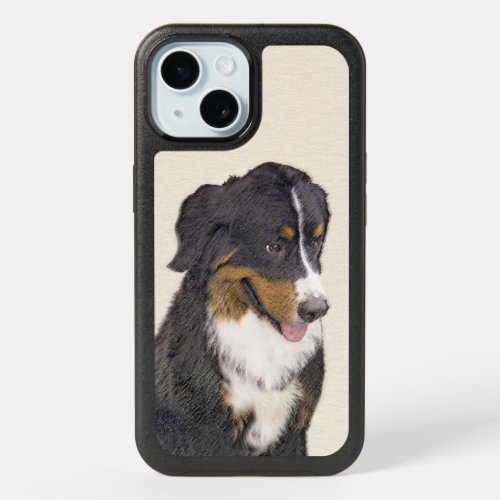 Bernese Mountain Dog Painting _ Original Dog Art iPhone 15 Case