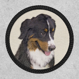 Bernese Mountain Dog Painting - Original Dog Art Patch