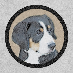 Bernese Mountain Dog Painting - Original Dog Art Patch