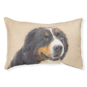 Bernese Mountain Dog Painting - Original Dog Art Pet Bed