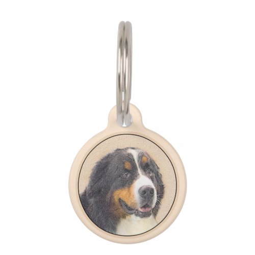 Bernese Mountain Dog Painting _ Original Dog Art Pet ID Tag