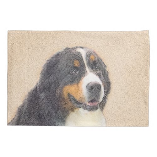 Bernese Mountain Dog Painting _ Original Dog Art Pillow Case