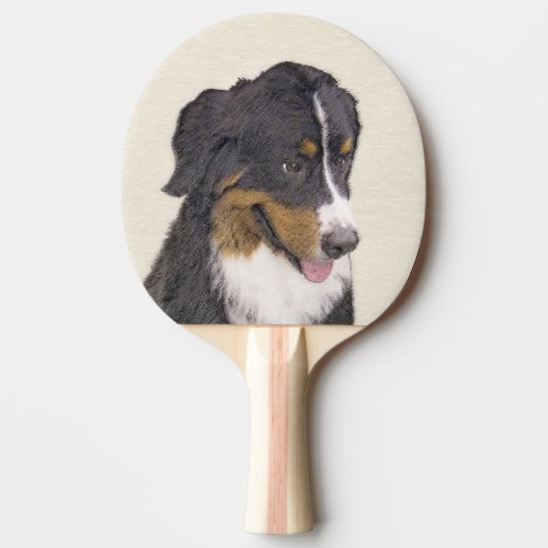 Bernese Mountain Dog Painting _ Original Dog Art Ping Pong Paddle