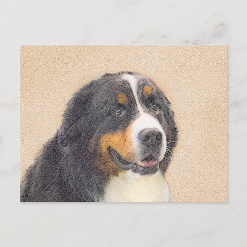 Bernese Mountain Dog Painting _ Original Dog Art Postcard