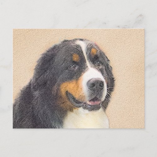 Bernese Mountain Dog Painting _ Original Dog Art Postcard
