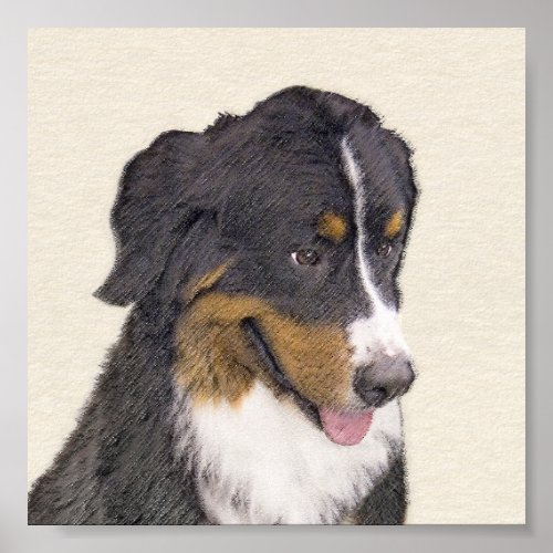 Bernese Mountain Dog Painting _ Original Dog Art Poster