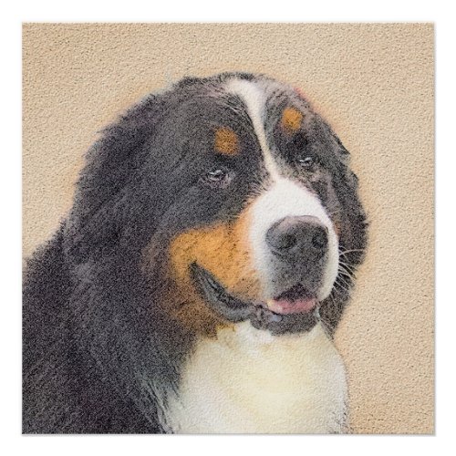 Bernese Mountain Dog Painting _ Original Dog Art Poster