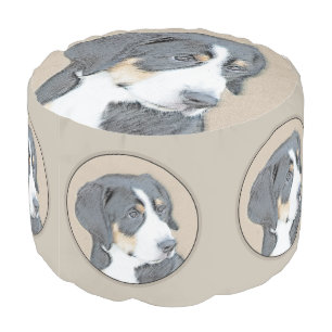Bernese Mountain Dog Painting - Original Dog Art Pouf