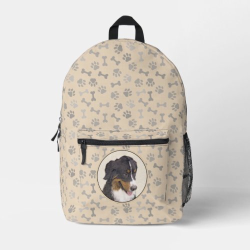 Bernese Mountain Dog Painting _ Original Dog Art Printed Backpack