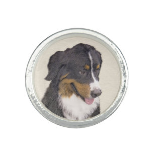 Bernese Mountain Dog Painting - Original Dog Art Ring