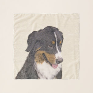 Bernese Mountain Dog Painting - Original Dog Art Scarf