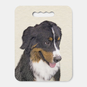 Bernese Mountain Dog Painting - Original Dog Art Seat Cushion