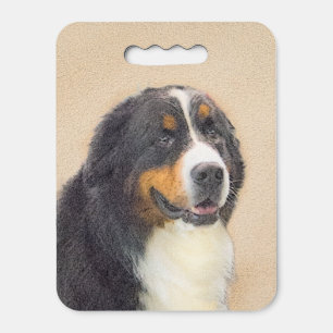 Bernese Mountain Dog Painting - Original Dog Art Seat Cushion