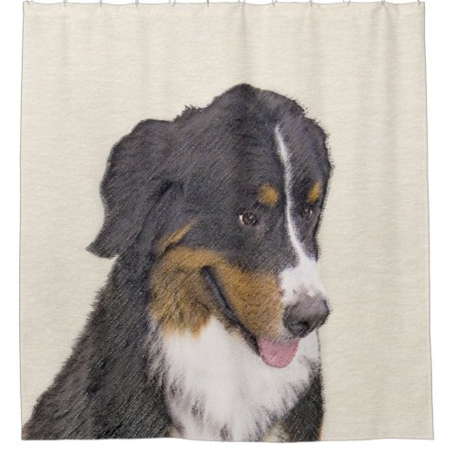 Bernese Mountain Dog Painting _ Original Dog Art Shower Curtain