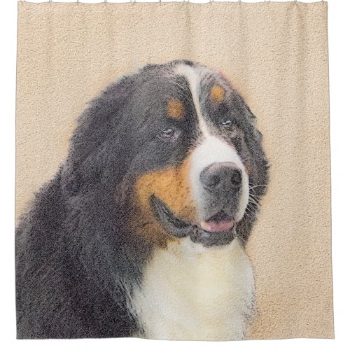 Bernese Mountain Dog Painting _ Original Dog Art Shower Curtain