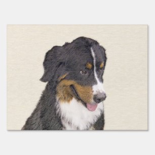 Bernese Mountain Dog Painting - Original Dog Art Sign