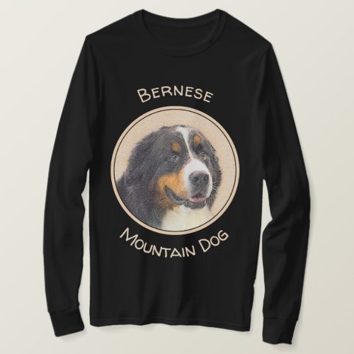 Bernese Mountain Dog Painting _ Original Dog Art T_Shirt