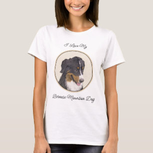 Bernese Mountain Dog Painting - Original Dog Art T-Shirt