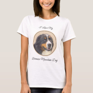 Bernese Mountain Dog Painting - Original Dog Art T-Shirt