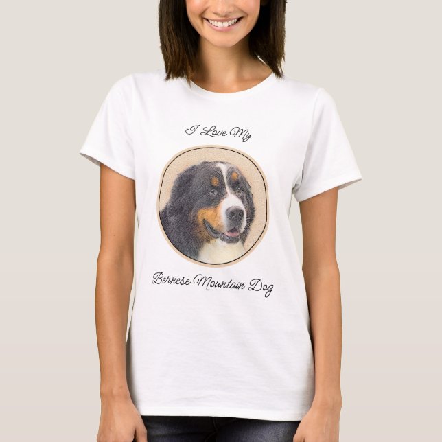Bernese Mountain Dog Painting - Original Dog Art T-Shirt (Front)