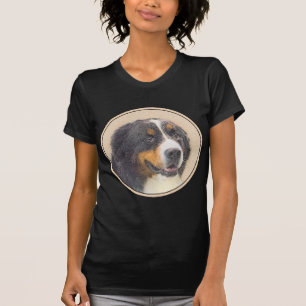 Bernese Mountain Dog Painting - Original Dog Art T-Shirt