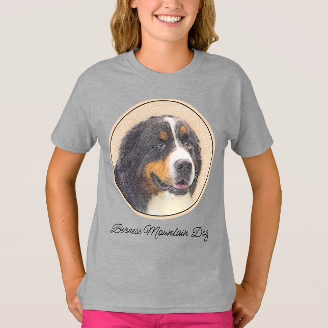 Bernese Mountain Dog Painting - Original Dog Art T T-Shirt (Front)