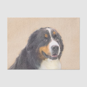 Bernese Mountain Dog Painting - Original Dog Art Tissue Paper