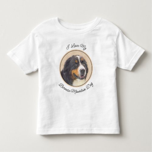 Bernese Mountain Dog Painting _ Original Dog Art Toddler T_shirt