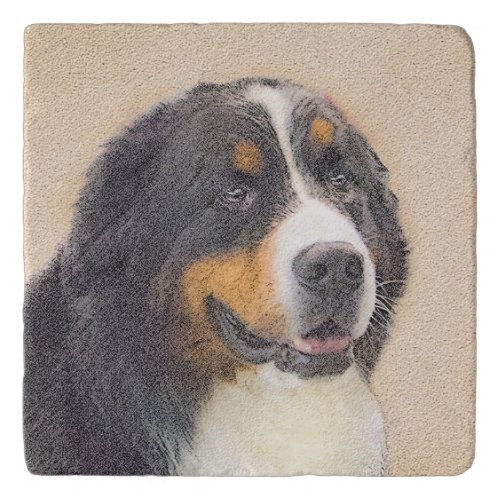 Bernese Mountain Dog Painting _ Original Dog Art Trivet