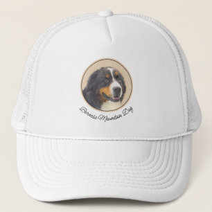 Bernese Mountain Dog Painting - Original Dog Art Trucker Hat