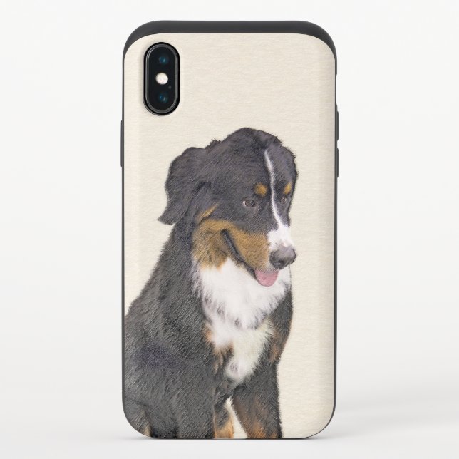Bernese Mountain Dog Painting - Original Dog Art Uncommon iPhone Case (Back)
