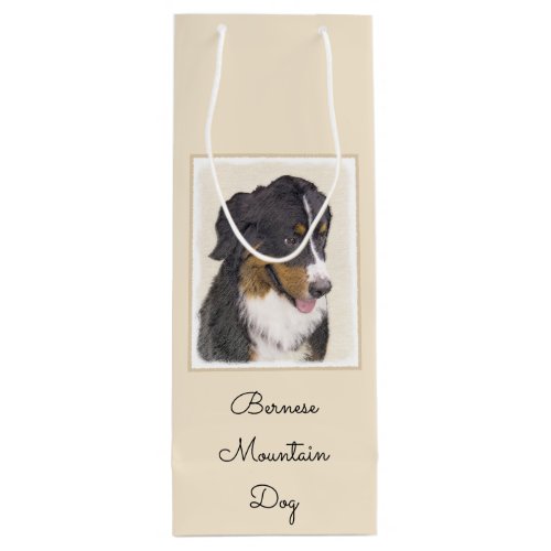 Bernese Mountain Dog Painting _ Original Dog Art Wine Gift Bag
