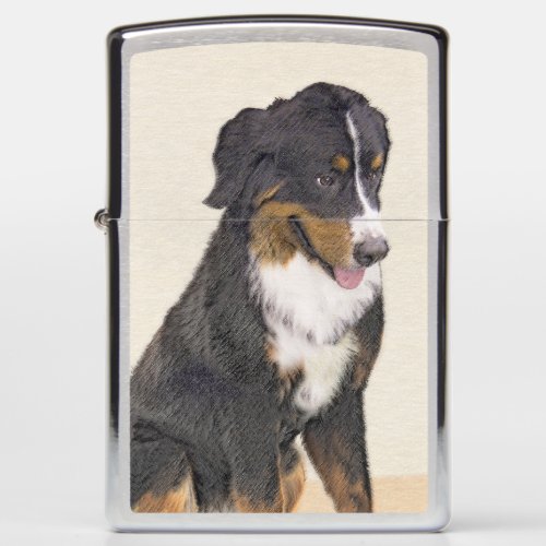 Bernese Mountain Dog Painting _ Original Dog Art Zippo Lighter