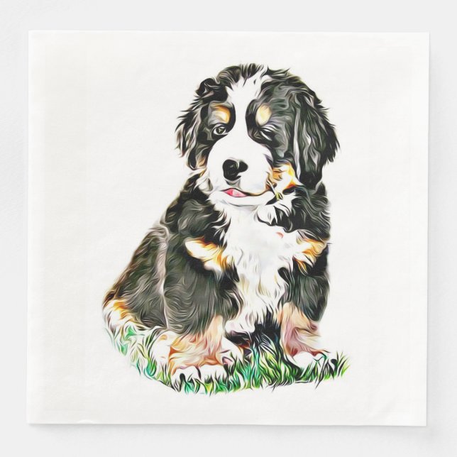 Bernese Mountain Dog Paper Dinner Napkins (Front)