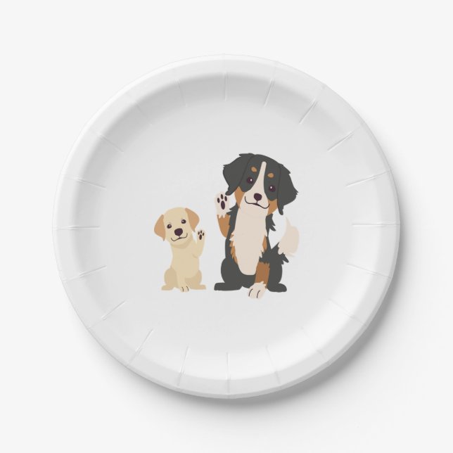 bernese mountain dog  paper plates (Front)