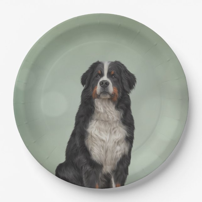Bernese Mountain Dog Paper Plates (Front)