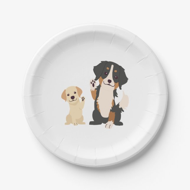 bernese mountain dog  paper plates (Front)