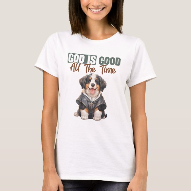 Bernese Mountain Dog Pastor God Is Good T-Shirt (Front)