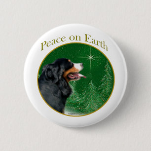 Bernese Mountain Dog Peace Pinback Button