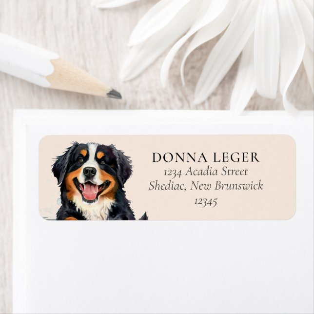 Bernese Mountain Dog Personalized Address Label (Insitu)