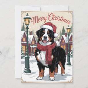 Bernese mountain dog personalized Christmas  Holiday Card