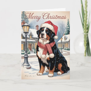 Bernese mountain dog personalized Christmas  Holiday Card