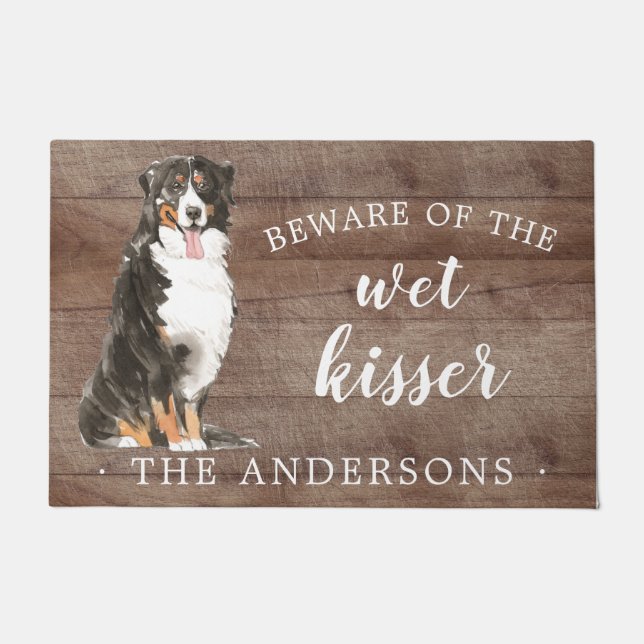 Bernese Mountain Dog Personalized Door Mat (Front)