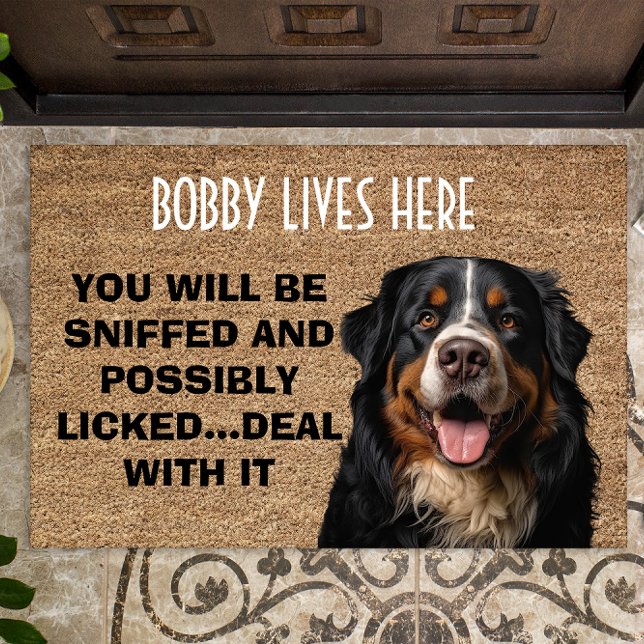 Bernese Mountain Dog personalized funny doormat (Creator Uploaded)