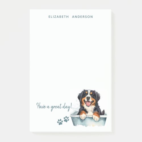 Bernese Mountain Dog Personalized Post_it Notes