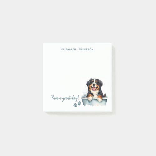 Bernese Mountain Dog Personalized Post_it Notes