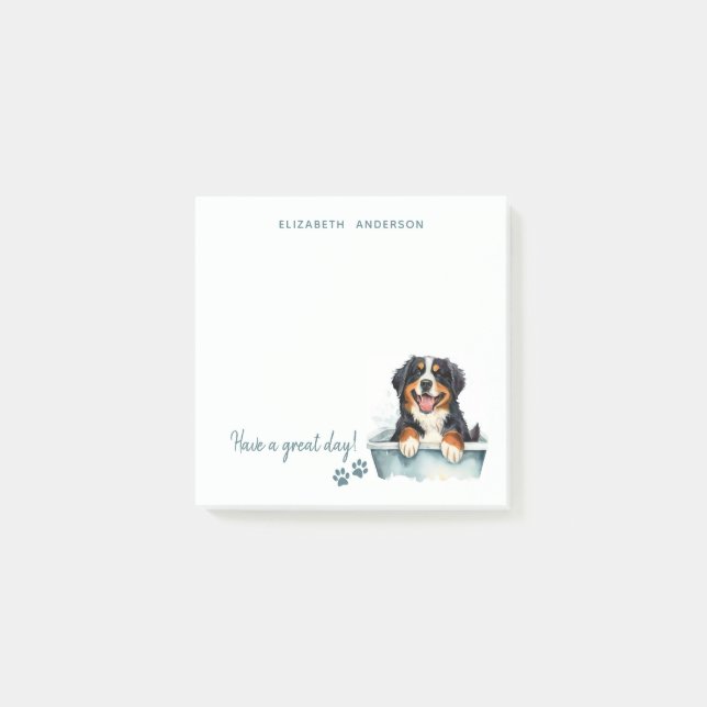 Bernese Mountain Dog Personalized Post-it Notes (Front)
