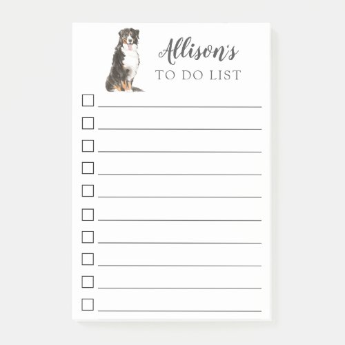 Bernese Mountain Dog Personalized To Do List Post_ Post_it Notes