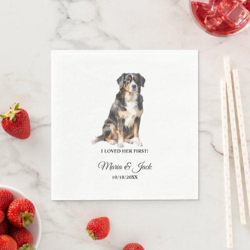 Bernese Mountain Dog Pet Cocktail Wedding  Napkins