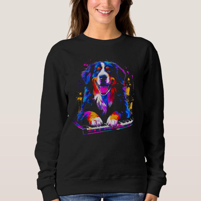 Bernese Mountain Dog Pianist Sweatshirt (Front)